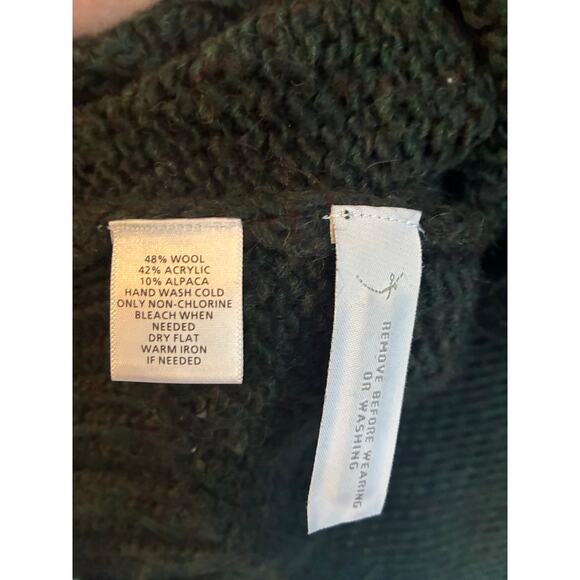 LOFT Wool Alpaca Dolman Knit Cardigan Medium Dark Green - Picture 5 of 7